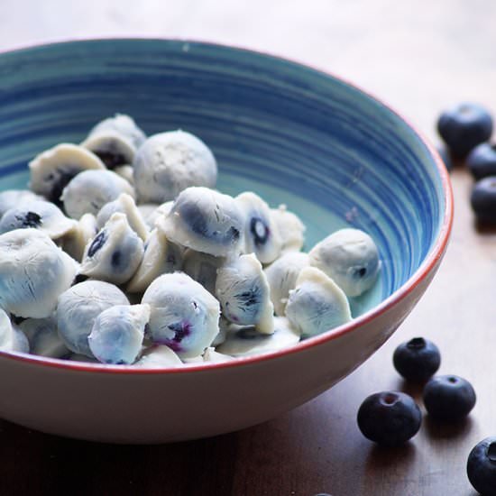 Frozen Yogurt Covered Blueberries
