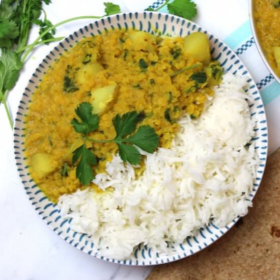 Coconut Red Lentil Dhal (oil-free)