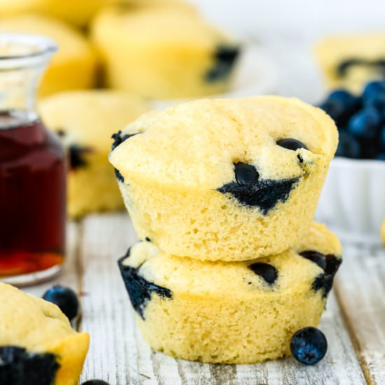 Eggless Blueberry Pancake Muffins