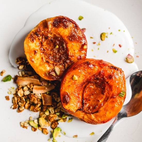 air fryer caramelized stone fruit