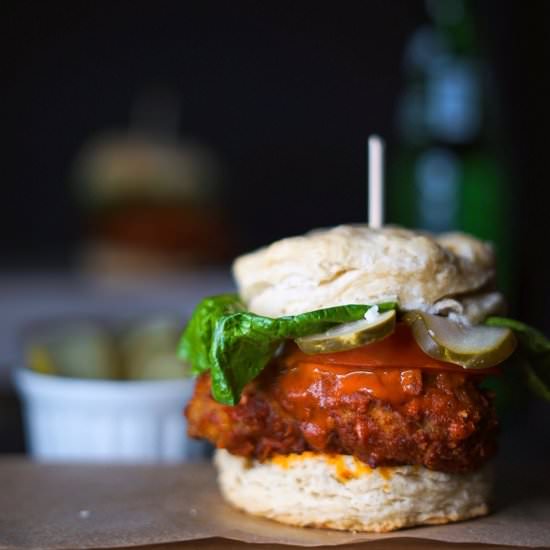 Vegan Buffalo Chicken Biscuit