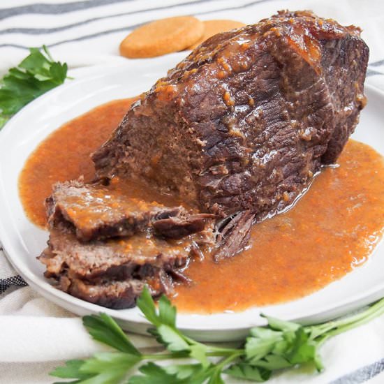 Sauerbraten (German pot roast)