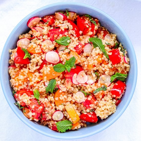 Fresh apricot quinoa salad
