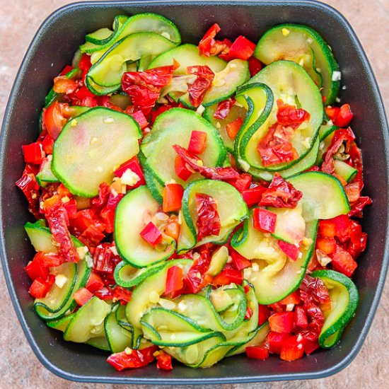 Quick zucchini sun dried tomatoes