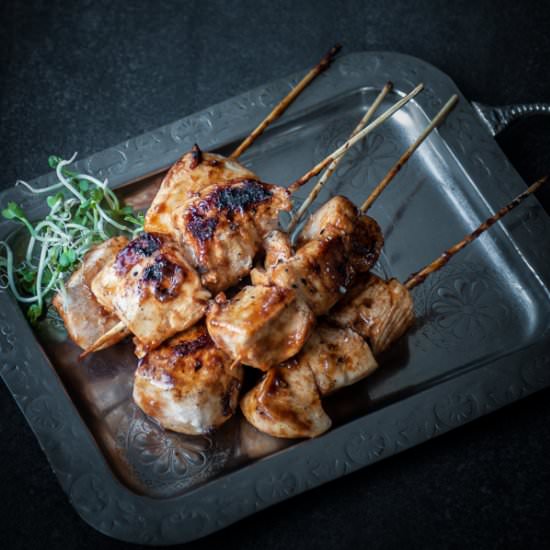 Bacon bourbon chicken kebab
