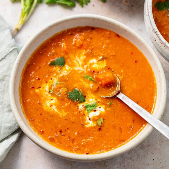 thai coconut red lentil soup