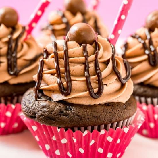 Chocolate Milkshake Cupcakes