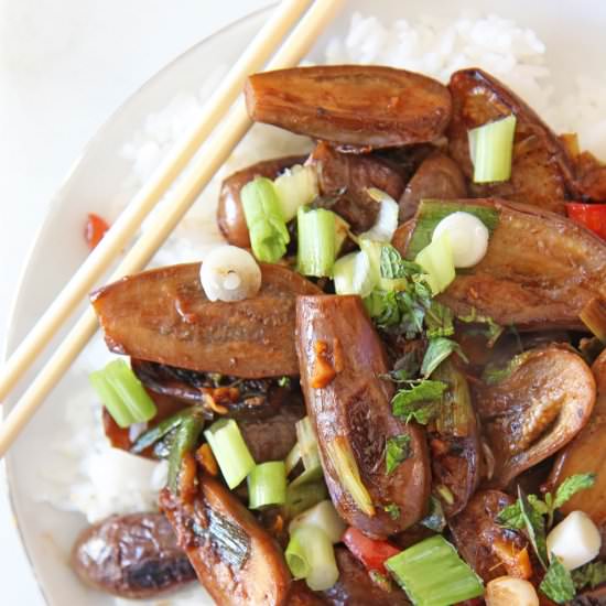 Quick Stir Fry Garlic Eggplant