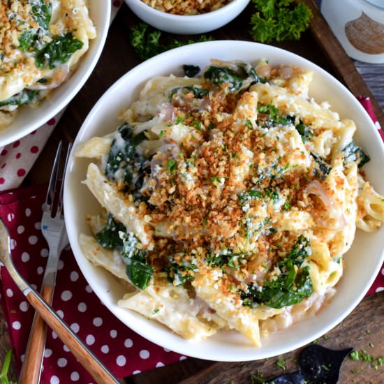 Pasta with Shallots and Swiss Chard