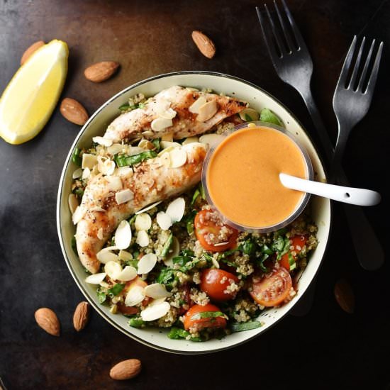 Chicken Quinoa Spinach Salad