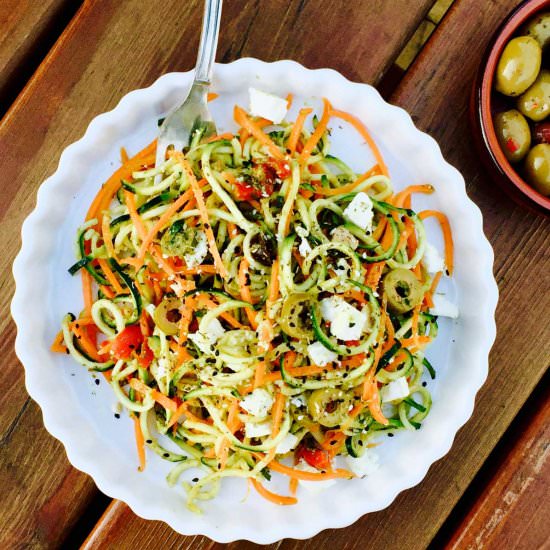 Vegetarian pesto courgette n carrot