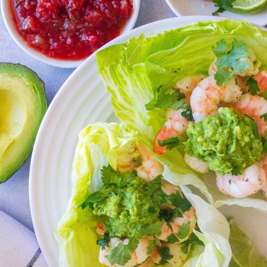 Cilantro Lime Shrimp Lettuce Wraps