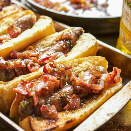 HONEY MUSTARD BACON BRATS [+ VIDEO]