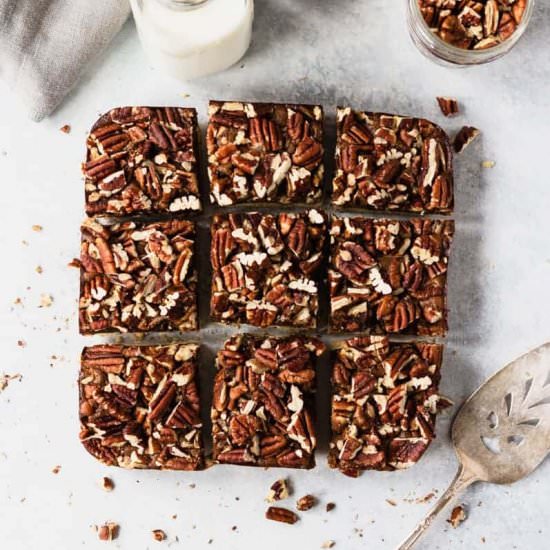Gluten free and Paleo Pecan Bars