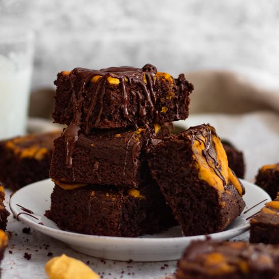 Healthy Pumpkin Swirl Brownies