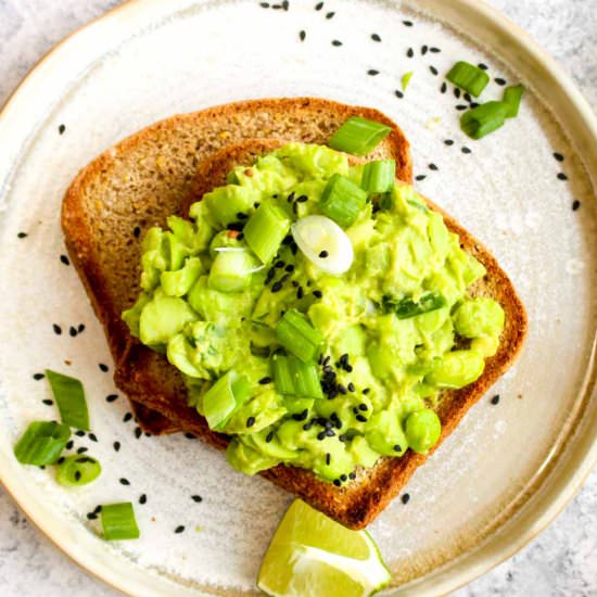 Smashed Edamame Avocado Salad