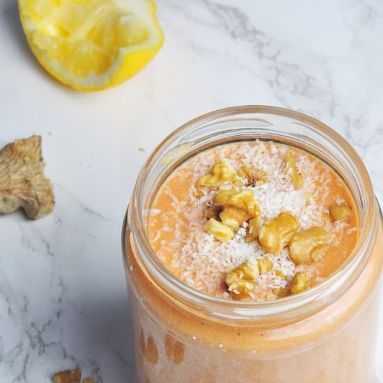 Tropical cocktail with carrots