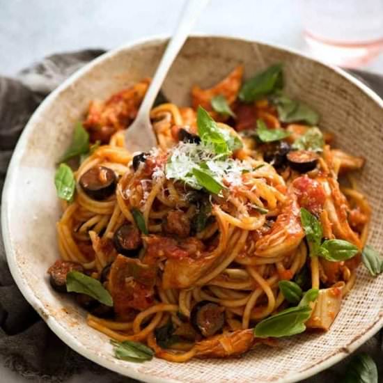 Sicilian Chicken Spaghetti
