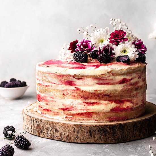 Vegan Blackberry and Gin Cake