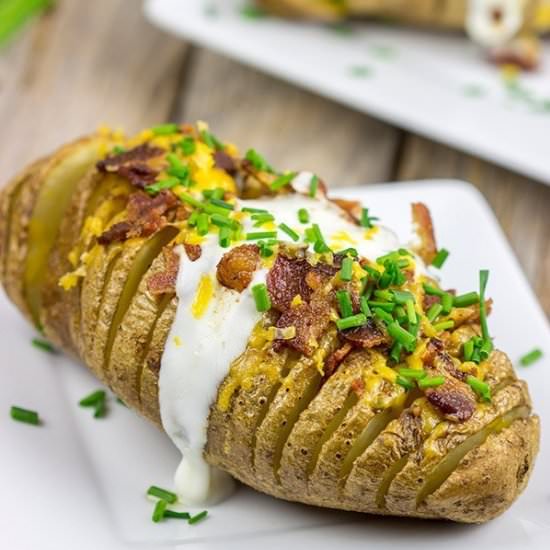 Loaded Hasselback Baked Potatoes