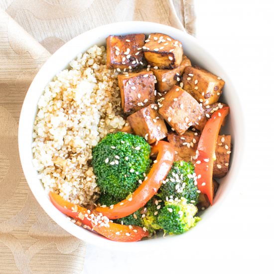 Teriyaki Tofu Quinoa Bowl