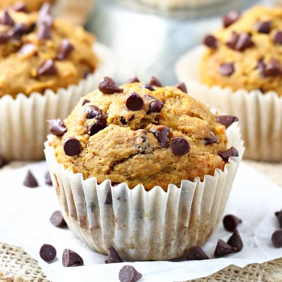 Pumpkin Chocolate Banana Muffins