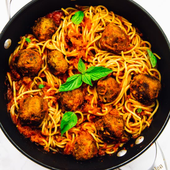 Vegan Spaghetti and Meatballs