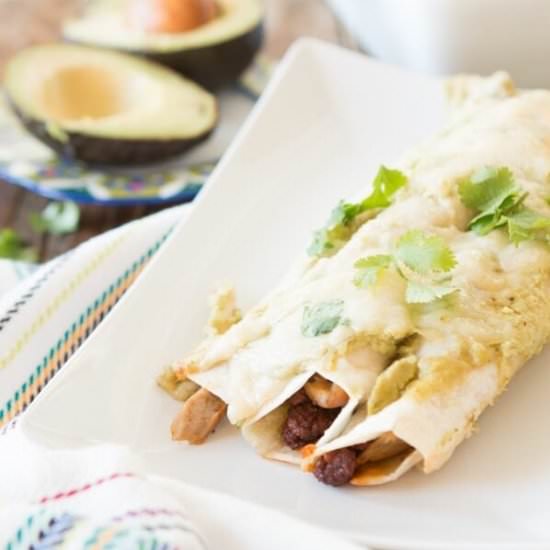 CHORIZO CHICKEN ENCHILADAS, AVOCADO