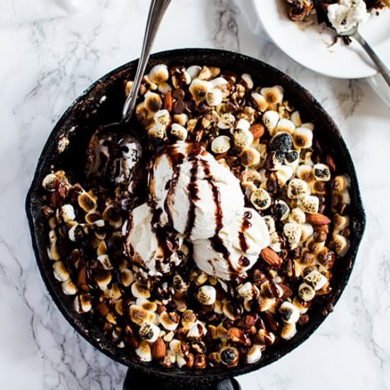 SKILLET ROCKY ROAD BROWNIES