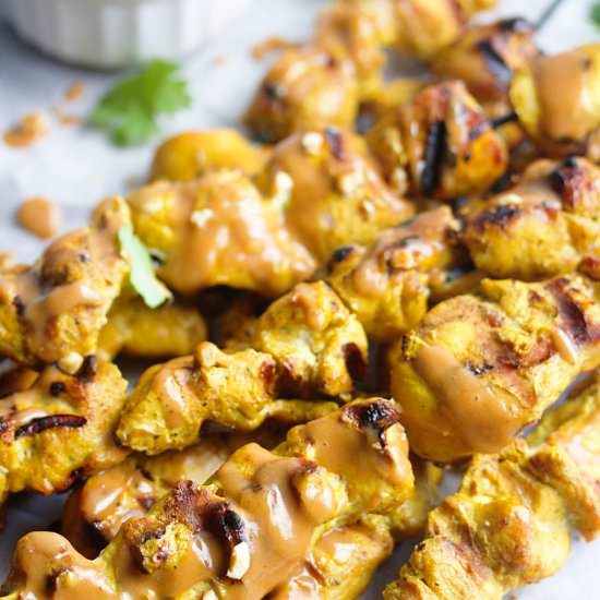 Chicken Satay with Peanut Sauce
