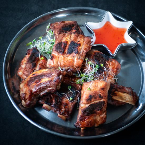 Honey Bourbon BBQ spare ribs