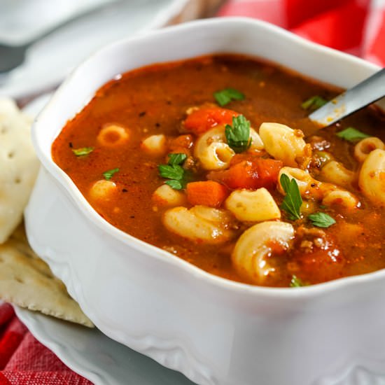 Hamburger Macaroni Soup