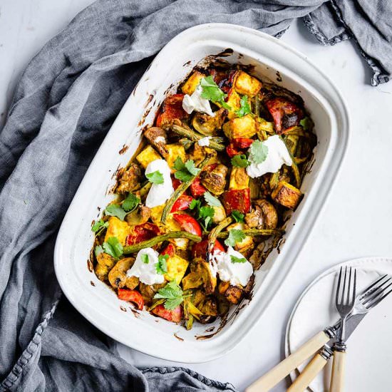 Indian Curry Paneer Tray Bake