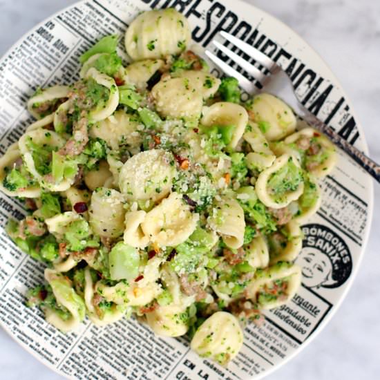 Orecchiette with Broccoli Bolognese
