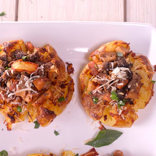 Wild Mushroom Smashed Potatoes