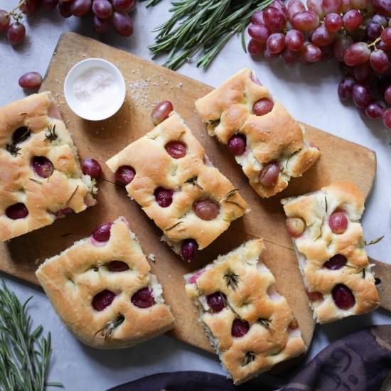 Rosemary Focaccia with Grapes