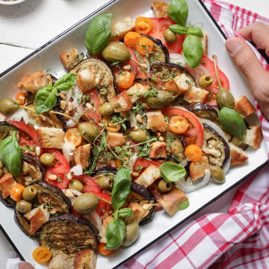 Roasted Eggplant Panzanella