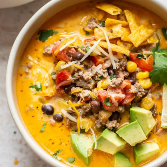 creamy taco soup