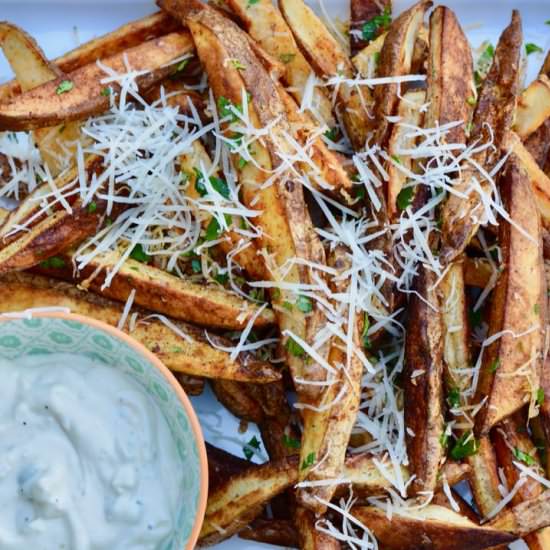 Seasoned Fries & Blue Cheese Aioli
