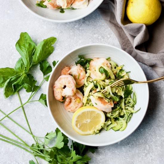 Keto Zucchini Noodles and Shrimp