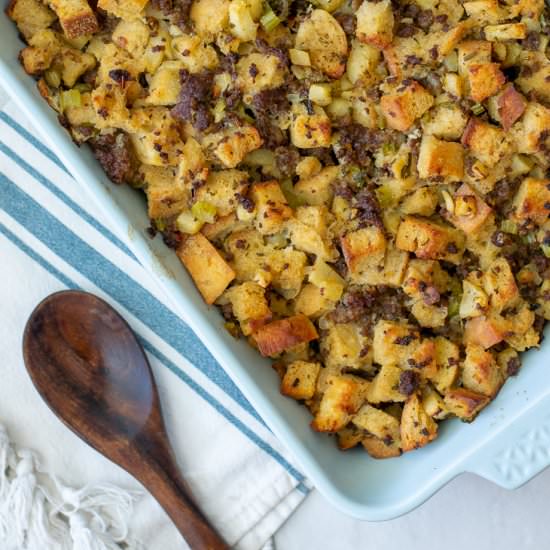 Sourdough Apple Sausage Stuffing