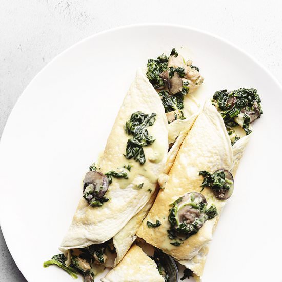 Chicken Florentine Crepe Filling