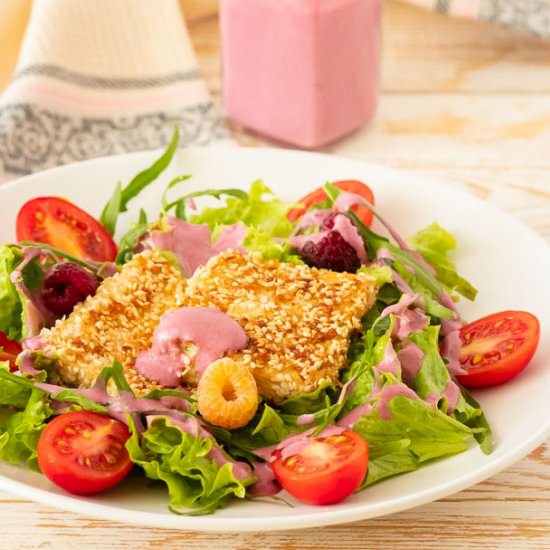 Sesame-Coconut Crusted Tofu Salad