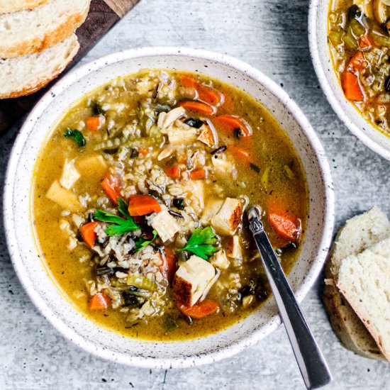 Leftover Turkey and Wild Rice Soup