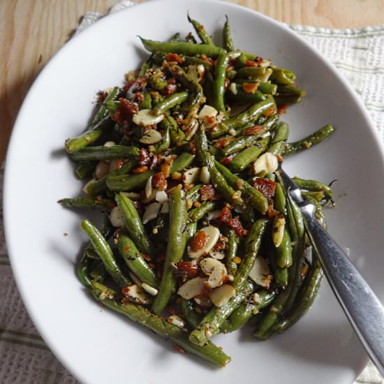 Green Beans Almondine with Bacon