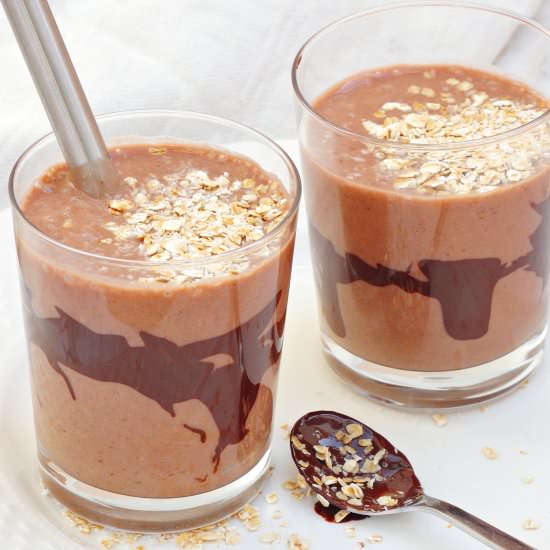 Banana, cocoa and coconut cocktail