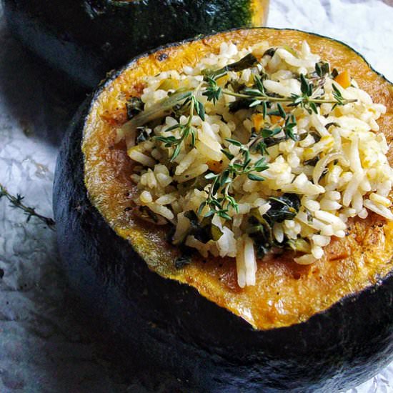 whole roasted japanese pumpkin
