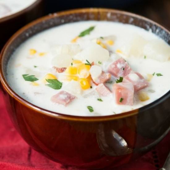 HAM AND POTATO CORN CHOWDER
