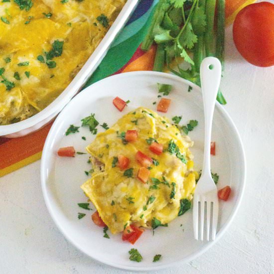 Green Chile Enchilada Casserole