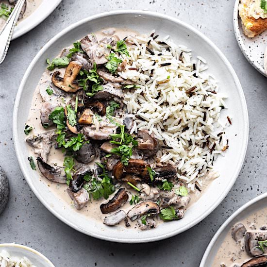 Vegan Mushroom Stroganoff